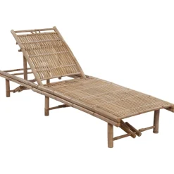 Maison Exclusive Bains De Soleil, Transats Et Hamacs | - Chaise longue de jardin avec coussin bambou
