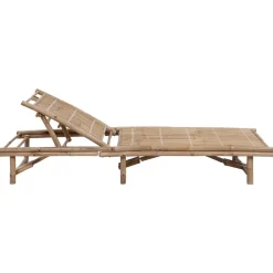 Maison Exclusive Bains De Soleil, Transats Et Hamacs | - Chaise longue de jardin avec coussin bambou
