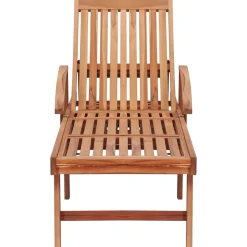 Maison Exclusive - Chaise longue avec coussin à carreaux rouge bois de teck solide