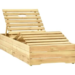 Maison Exclusive - Chaise longue de jardin avec table et coussin pin imprégné Hot
