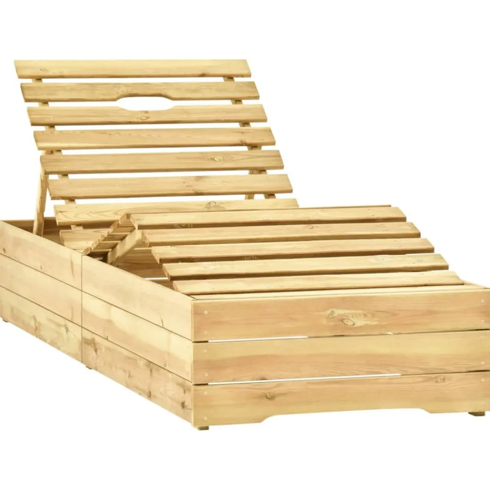 Maison Exclusive - Chaise longue de jardin avec table et coussin pin imprégné Hot