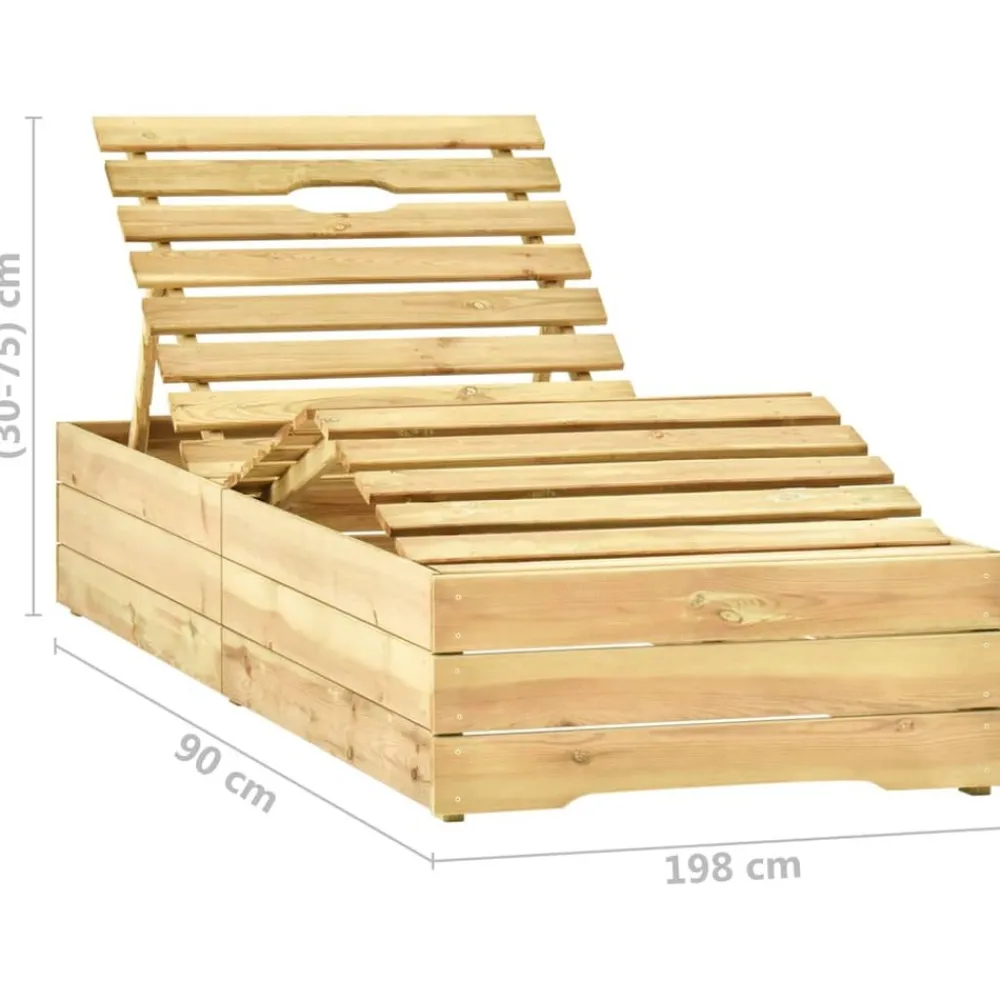 Maison Exclusive - Chaise longue de jardin avec table et coussin pin imprégné Hot