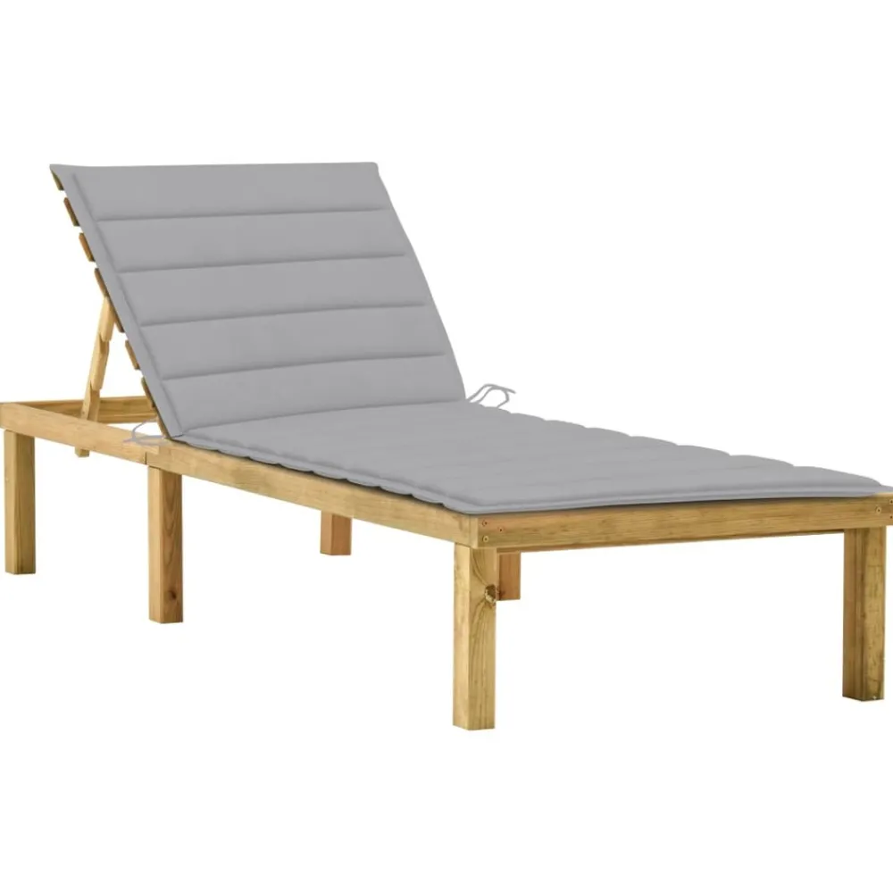 Maison Exclusive - Chaise longue avec coussin gris bois de pin imprégné New