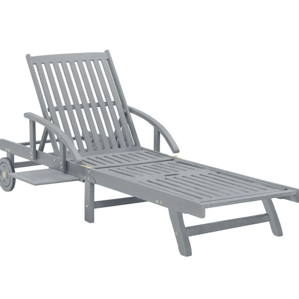 Maison Exclusive Bains De Soleil, Transats Et Hamacs | - Chaise longue de jardin avec coussin bois d'acacia solide