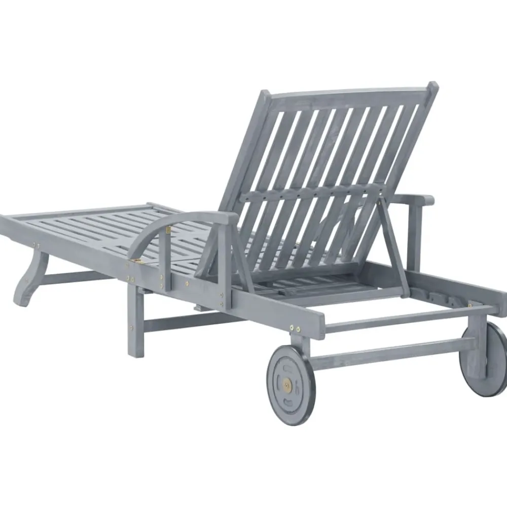 Maison Exclusive Bains De Soleil, Transats Et Hamacs | - Chaise longue de jardin avec coussin bois d'acacia solide