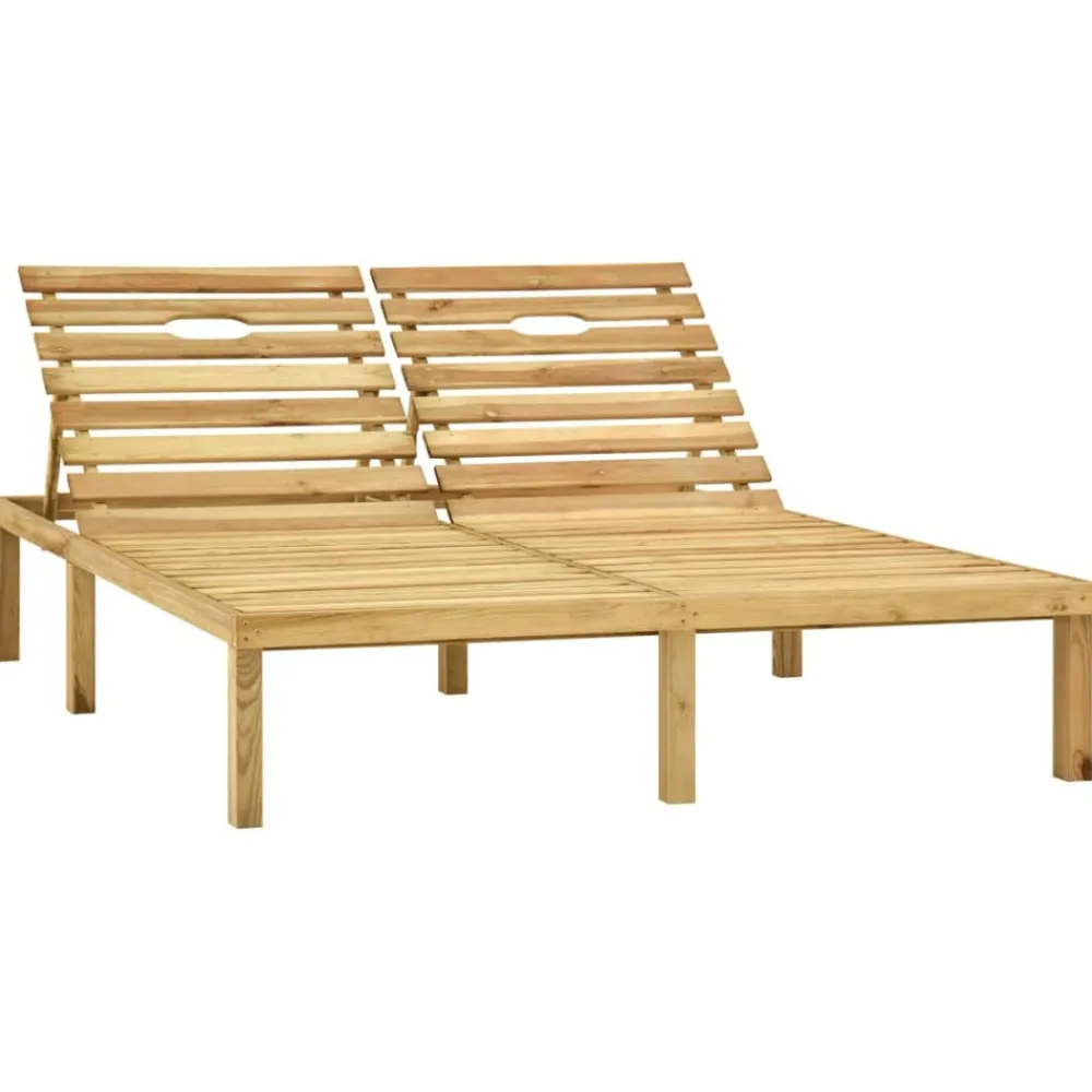 Maison Exclusive - Chaise longue double et coussins vert vif bois de pin imprégné Discount