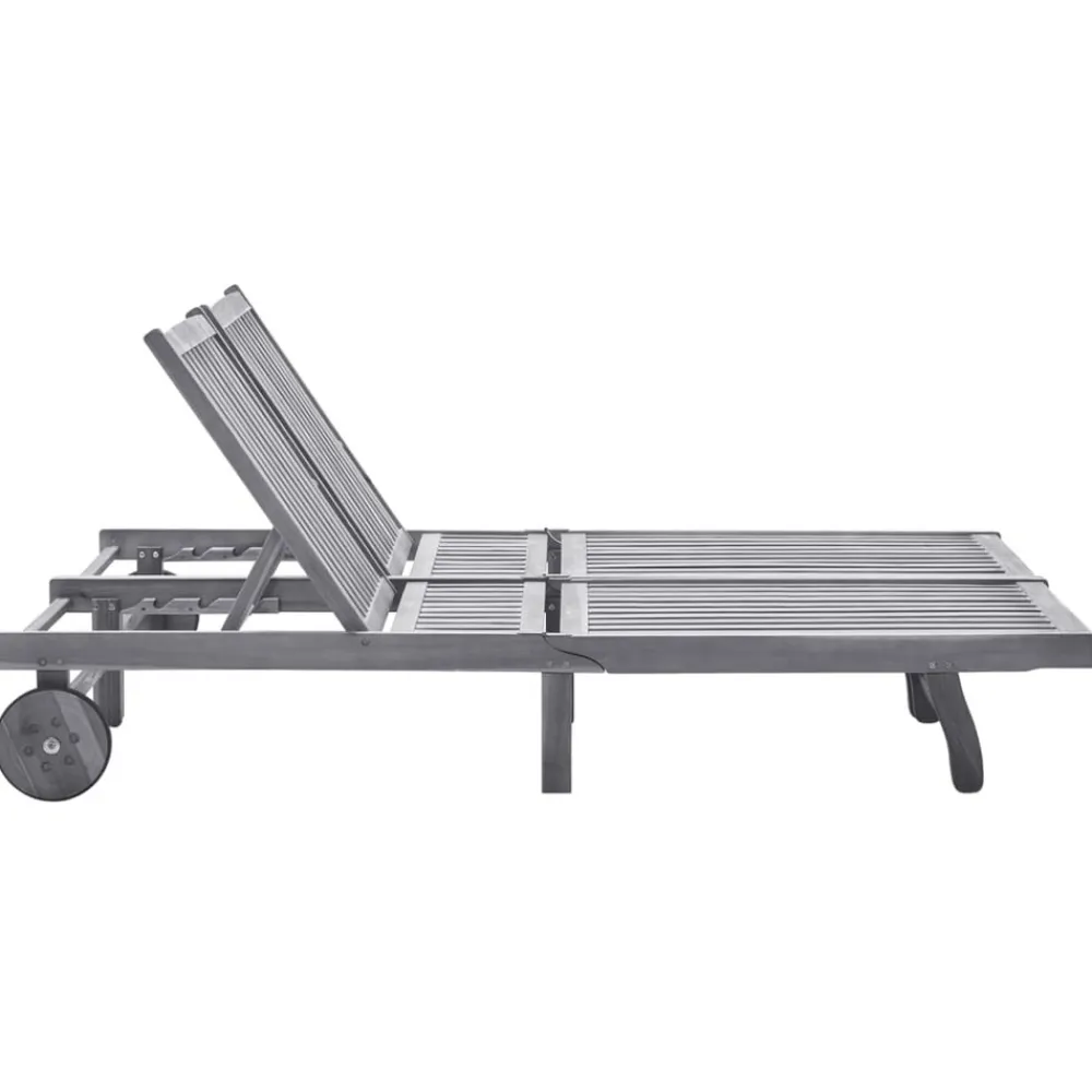 Maison Exclusive - Chaise longue de jardin 2 places avec coussin gris acacia Best