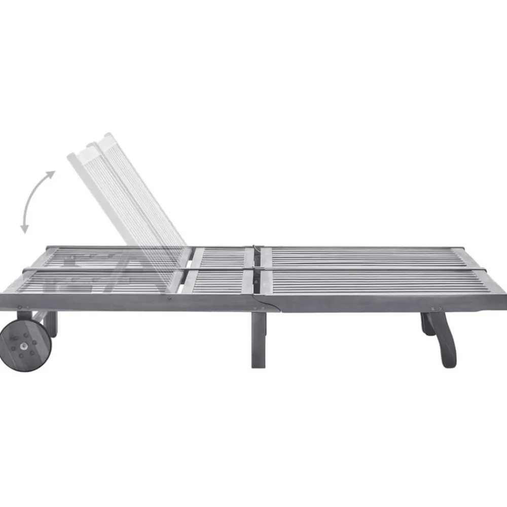 Maison Exclusive - Chaise longue de jardin 2 places avec coussin gris acacia Best