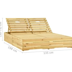 Maison Exclusive - Chaise longue double avec coussins bois de pin imprégné Discount