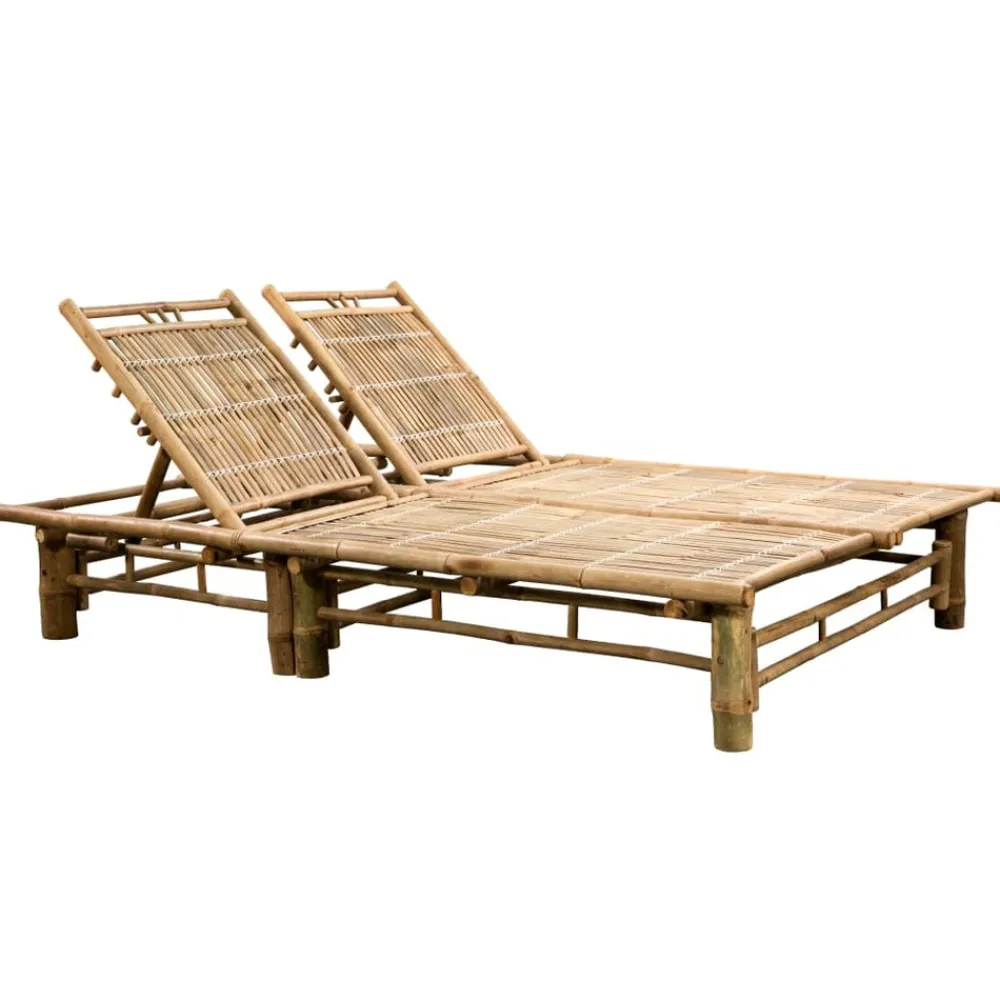 Maison Exclusive Bains De Soleil, Transats Et Hamacs | - Chaise longue pour 2 personnes avec coussins bambou