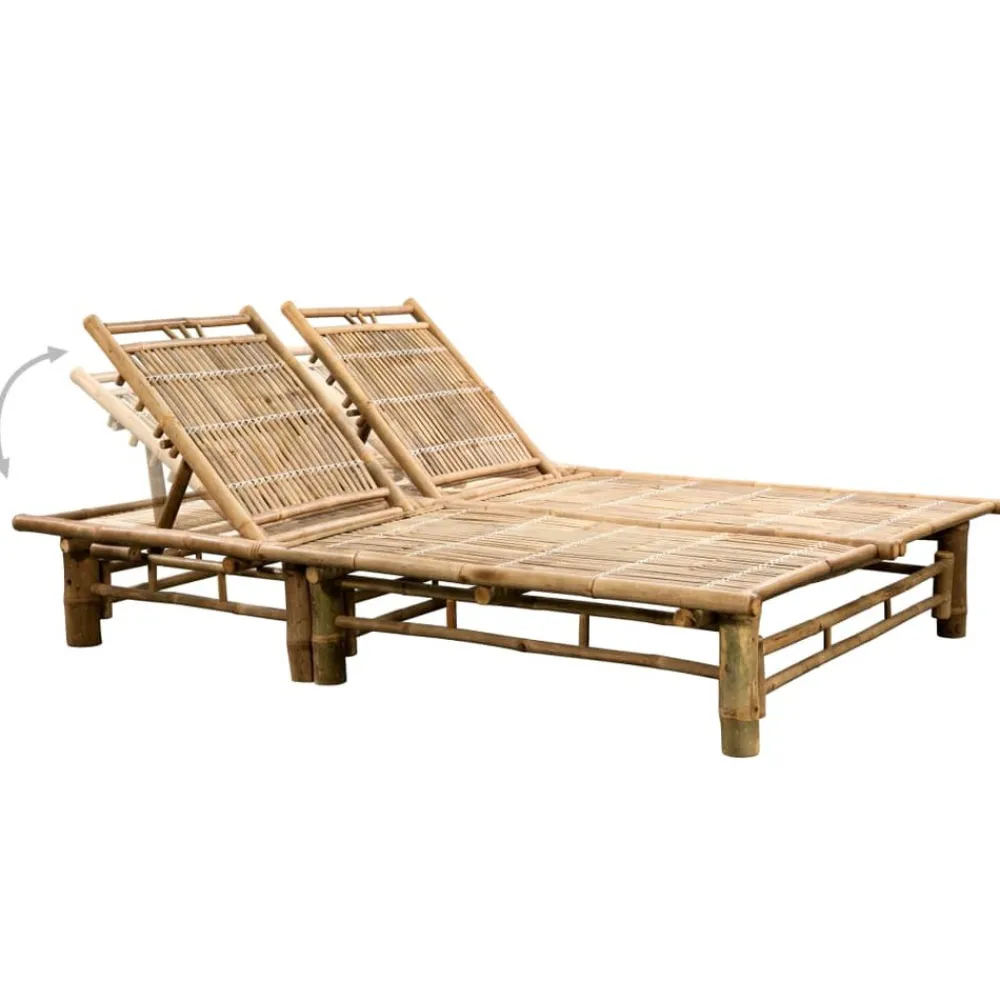 Maison Exclusive Bains De Soleil, Transats Et Hamacs | - Chaise longue pour 2 personnes avec coussins bambou