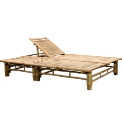 Maison Exclusive Bains De Soleil, Transats Et Hamacs | - Chaise longue pour 2 personnes avec coussins bambou