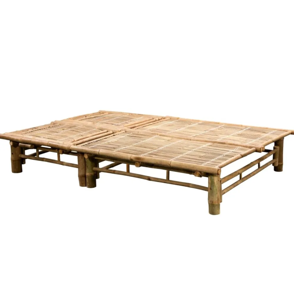 Maison Exclusive Bains De Soleil, Transats Et Hamacs | - Chaise longue pour 2 personnes avec coussins bambou