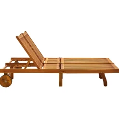 Maison Exclusive - Chaise longue de jardin 2 places avec coussins acacia solide Discount