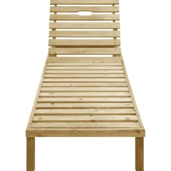 Maison Exclusive Bains De Soleil, Transats Et Hamacs | - Chaise longue avec coussin rouge bois de pin imprégné