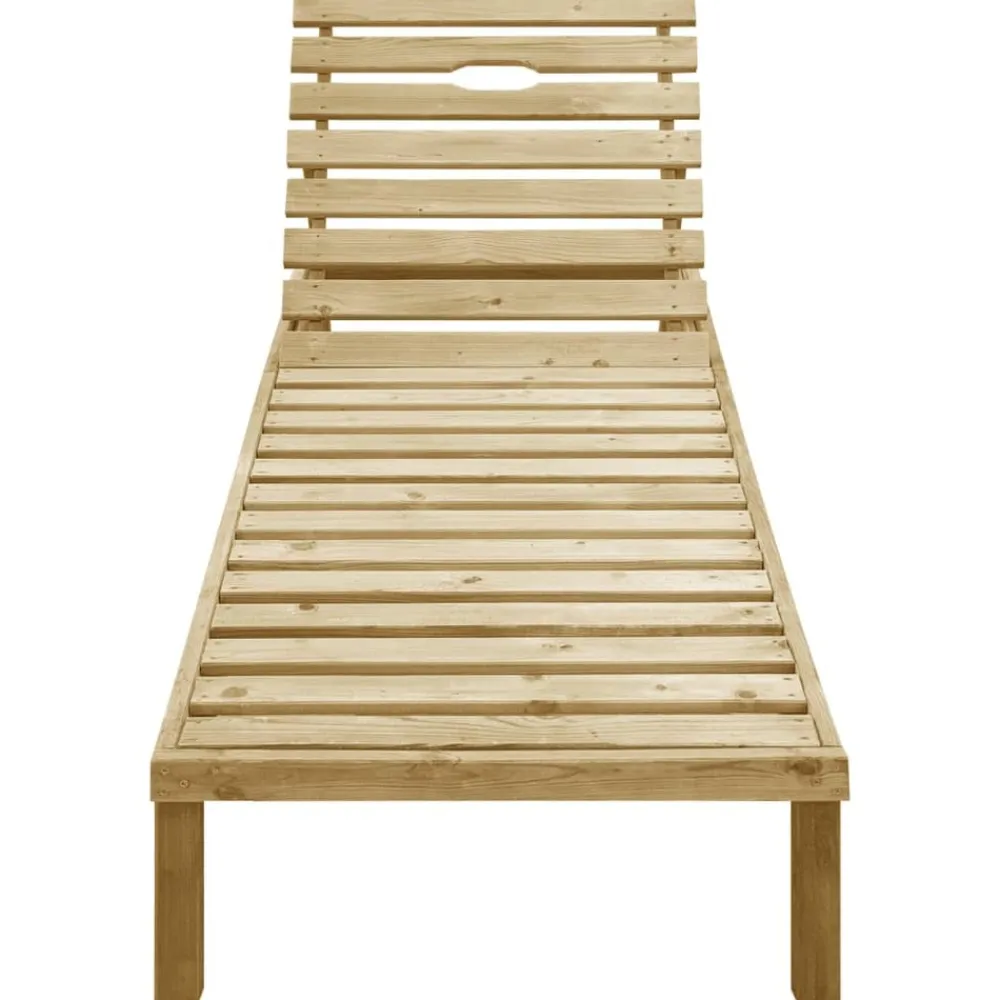 Maison Exclusive Bains De Soleil, Transats Et Hamacs | - Chaise longue avec coussin rouge bois de pin imprégné