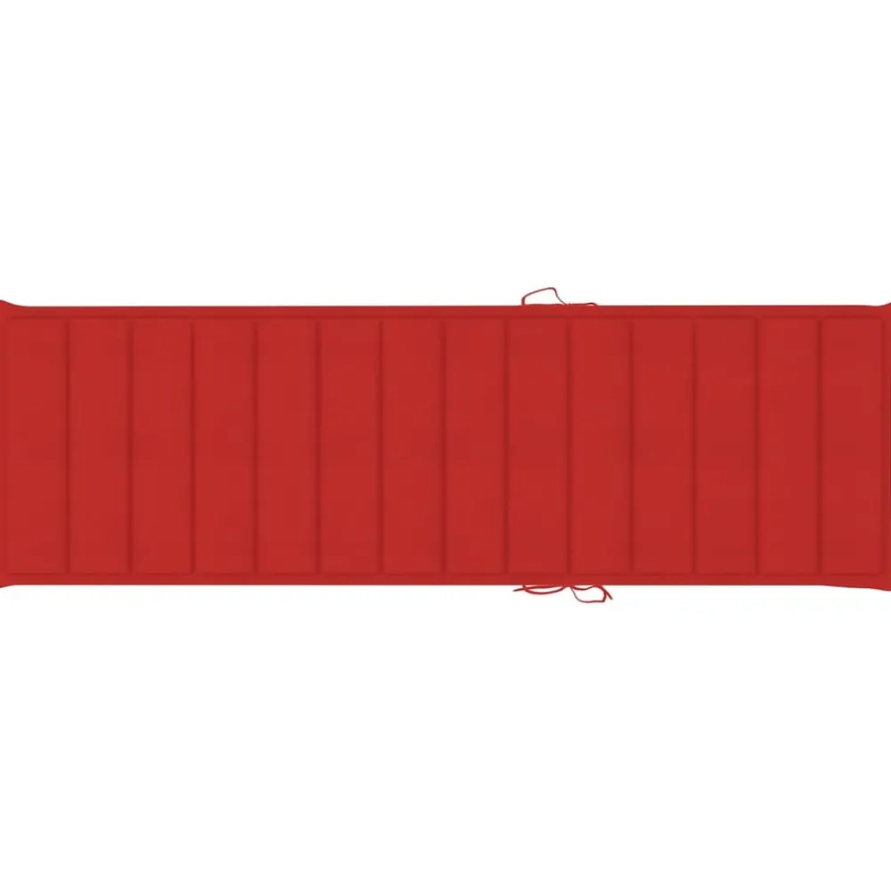 Maison Exclusive Bains De Soleil, Transats Et Hamacs | - Chaise longue avec coussin rouge bois de pin imprégné