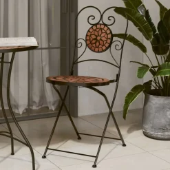 Maison Exclusive Tables Et Chaises De Jardin | - Chaises de bistrot pliables lot de 2 terre cuite céramique