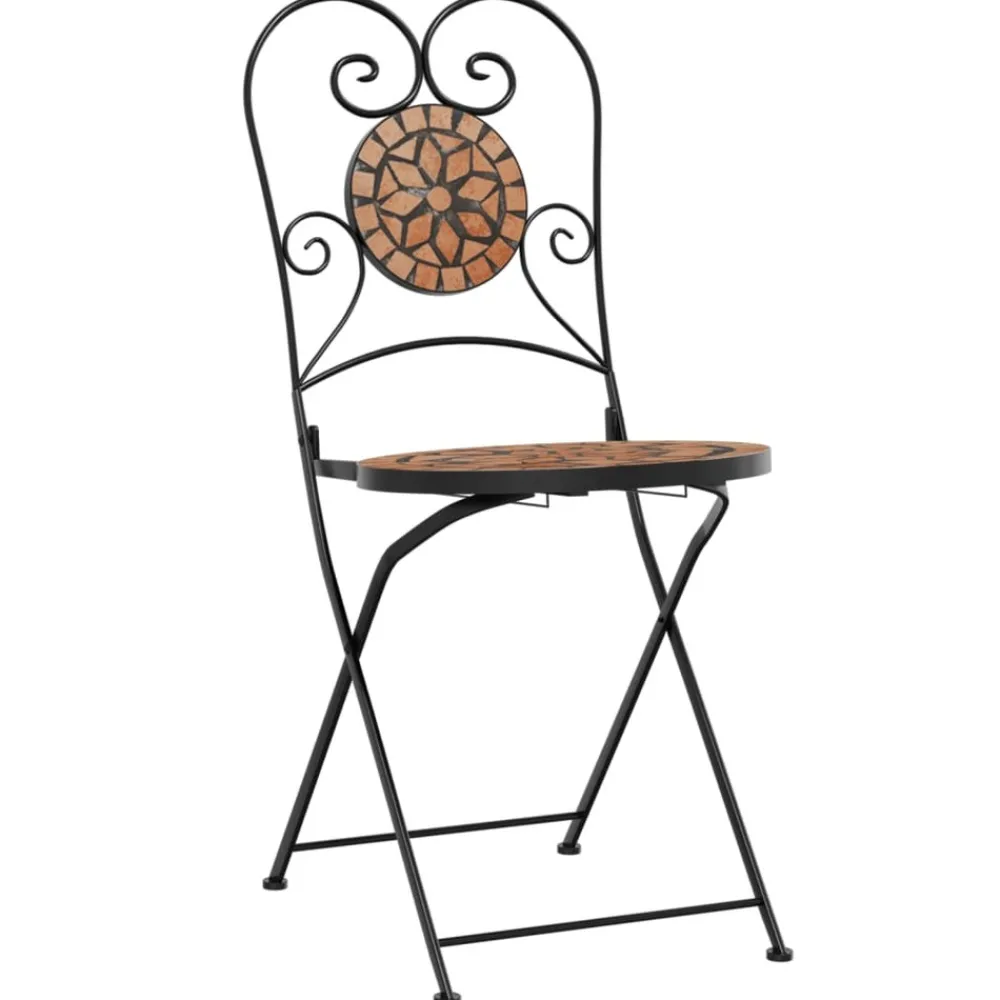 Maison Exclusive Tables Et Chaises De Jardin | - Chaises de bistrot pliables lot de 2 terre cuite céramique