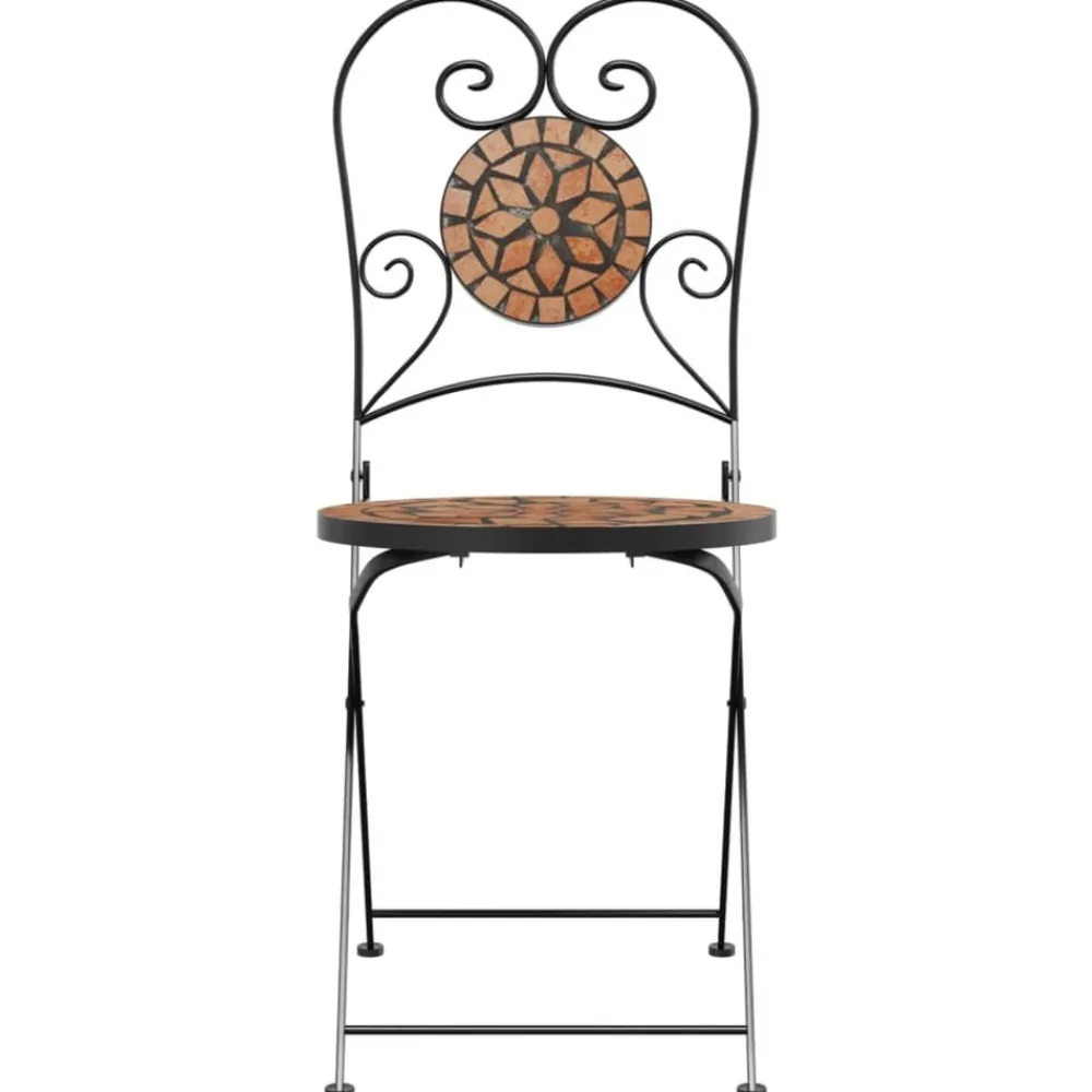 Maison Exclusive Tables Et Chaises De Jardin | - Chaises de bistrot pliables lot de 2 terre cuite céramique