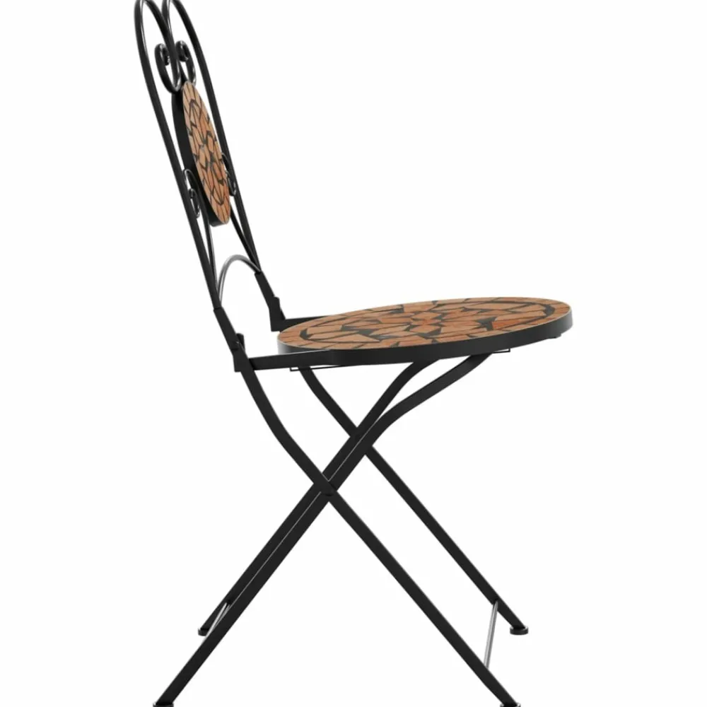 Maison Exclusive Tables Et Chaises De Jardin | - Chaises de bistrot pliables lot de 2 terre cuite céramique