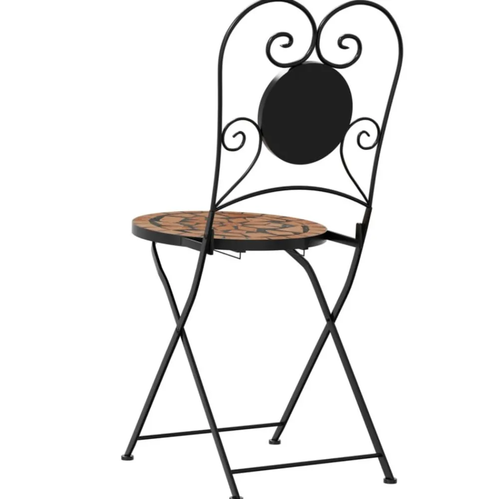 Maison Exclusive Tables Et Chaises De Jardin | - Chaises de bistrot pliables lot de 2 terre cuite céramique