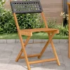 Maison Exclusive Tables Et Chaises De Jardin | - Chaises de bistrot lot de 2 noir bois massif d'acacia et rotin