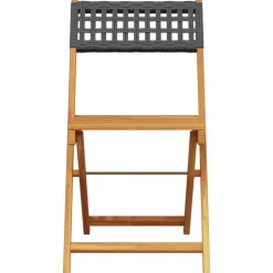 Maison Exclusive Tables Et Chaises De Jardin | - Chaises de bistrot lot de 2 noir bois massif d'acacia et rotin