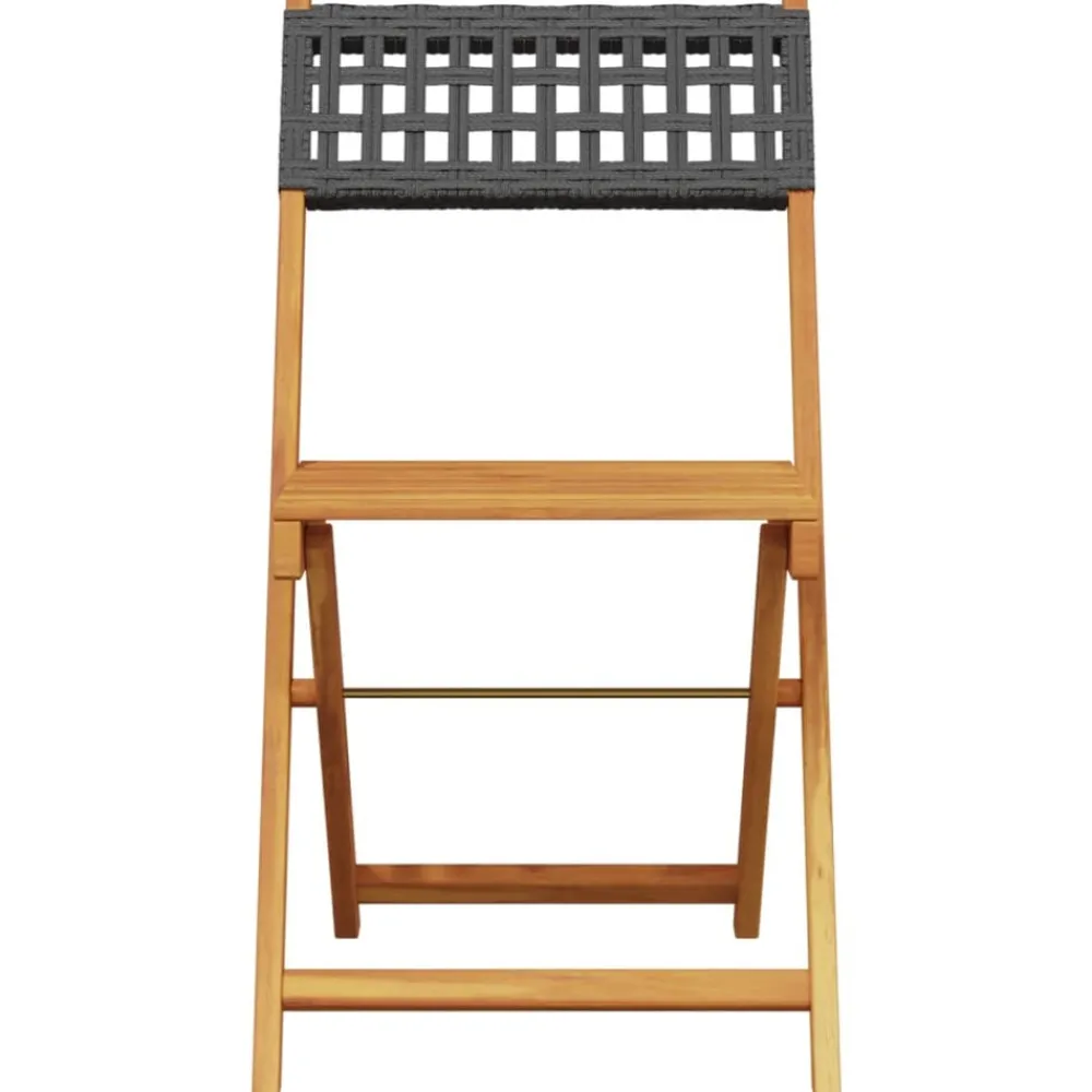 Maison Exclusive Tables Et Chaises De Jardin | - Chaises de bistrot lot de 2 noir bois massif d'acacia et rotin