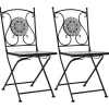 Maison Exclusive Tables Et Chaises De Jardin | - Chaises de bistrot mosaïque 2 pcs gris
