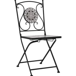Maison Exclusive Tables Et Chaises De Jardin | - Chaises de bistrot mosaïque 2 pcs gris