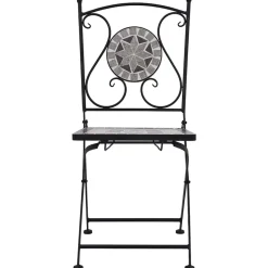 Maison Exclusive Tables Et Chaises De Jardin | - Chaises de bistrot mosaïque 2 pcs gris