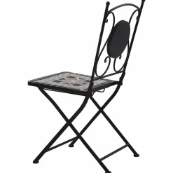 Maison Exclusive Tables Et Chaises De Jardin | - Chaises de bistrot mosaïque 2 pcs gris