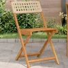 Maison Exclusive - Chaises de bistrot lot de 2 beige bois massif d'acacia et rotin Sale