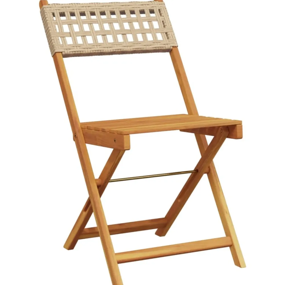 Maison Exclusive - Chaises de bistrot lot de 2 beige bois massif d'acacia et rotin Sale