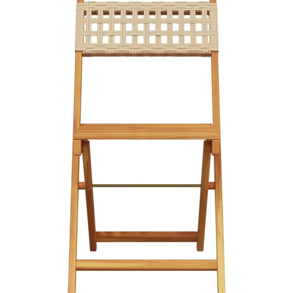 Maison Exclusive - Chaises de bistrot lot de 2 beige bois massif d'acacia et rotin Sale