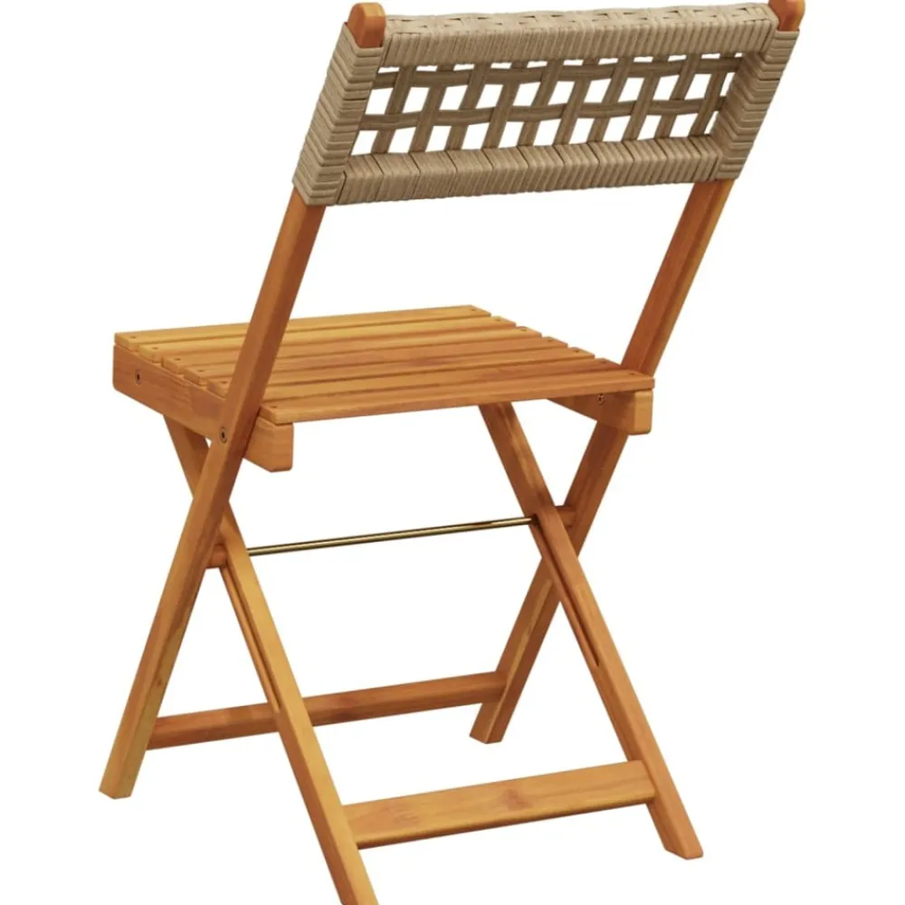 Maison Exclusive - Chaises de bistrot lot de 2 beige bois massif d'acacia et rotin Sale