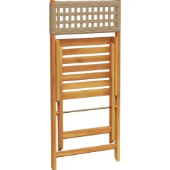 Maison Exclusive - Chaises de bistrot lot de 2 beige bois massif d'acacia et rotin Sale