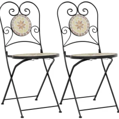 Maison Exclusive - Chaises de bistro pliables lot de 2 terre cuite blanc céramique Outlet