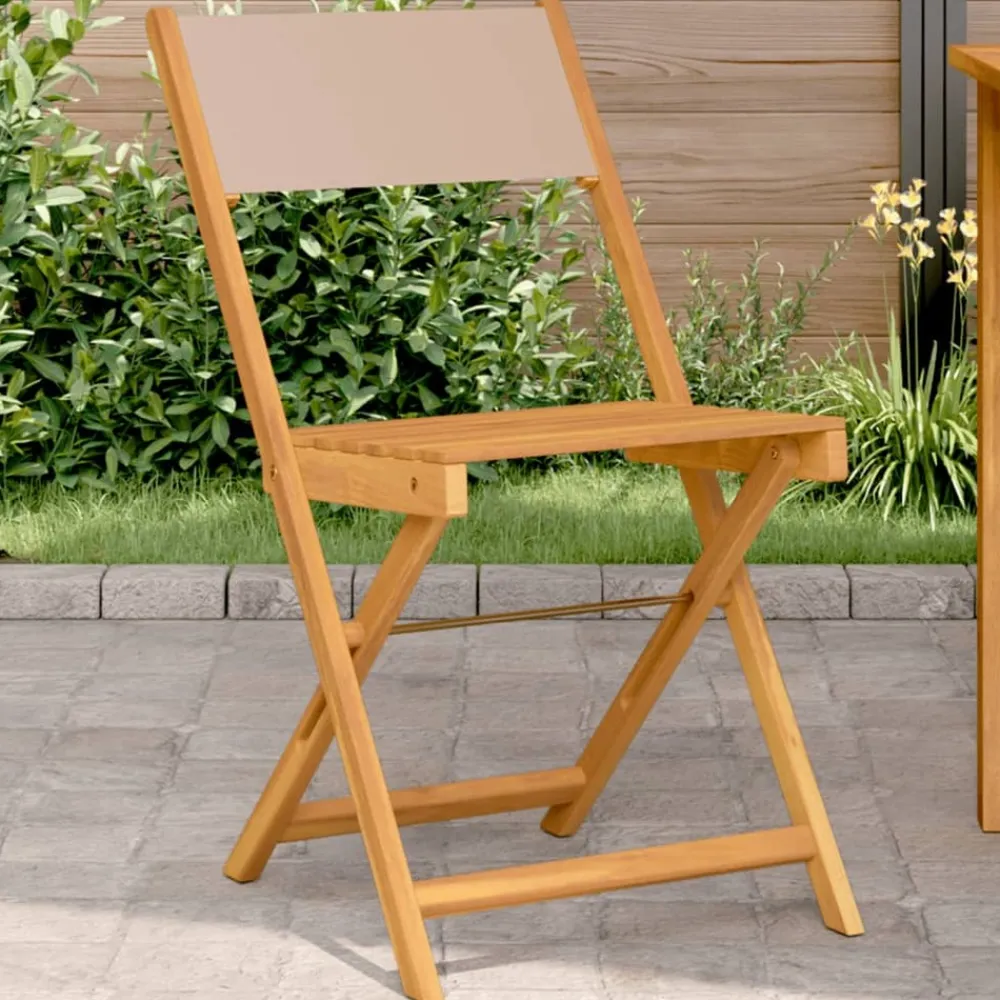 Maison Exclusive - Chaises de bistrot lot de 2 taupe bois d'acacia massif et tissu Discount