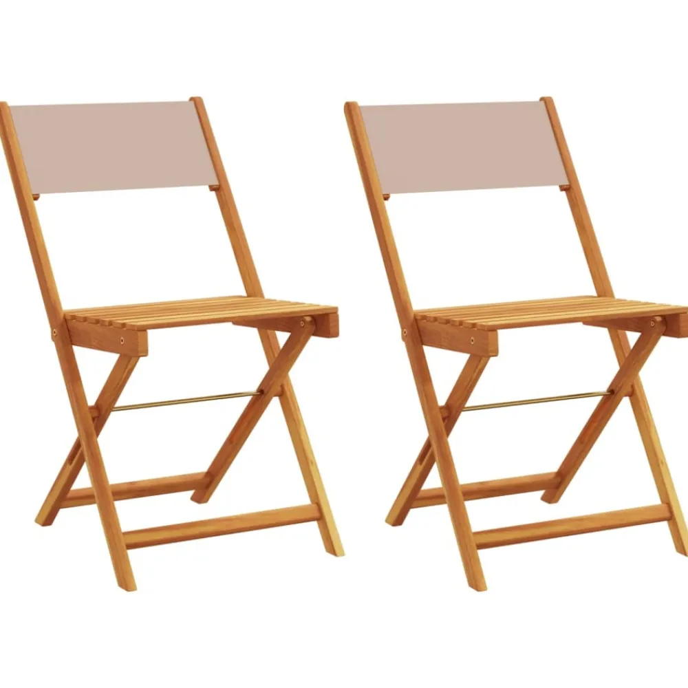 Maison Exclusive - Chaises de bistrot lot de 2 taupe bois d'acacia massif et tissu Discount