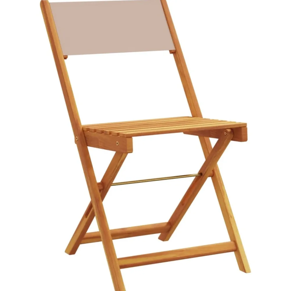 Maison Exclusive - Chaises de bistrot lot de 2 taupe bois d'acacia massif et tissu Discount