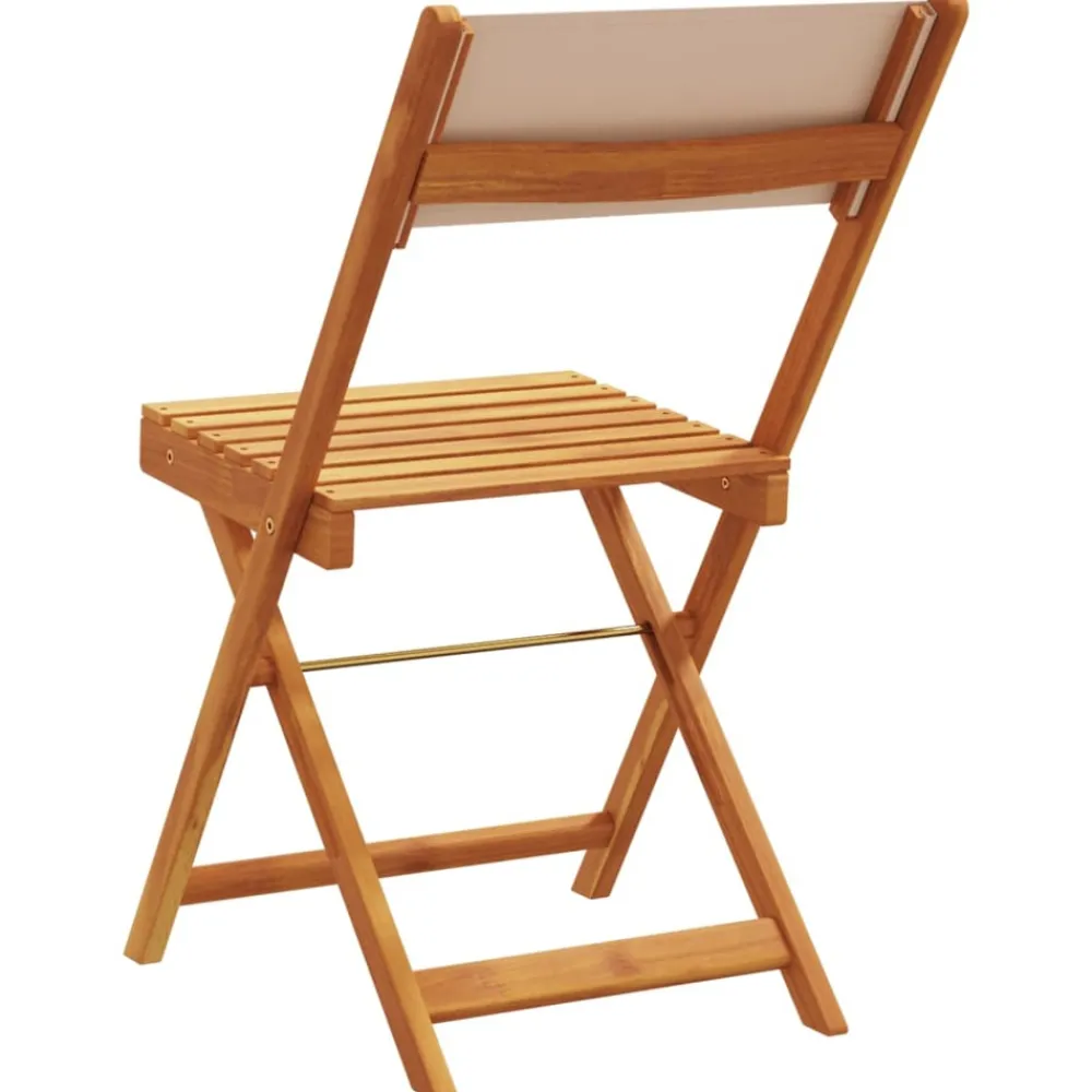 Maison Exclusive - Chaises de bistrot lot de 2 taupe bois d'acacia massif et tissu Discount