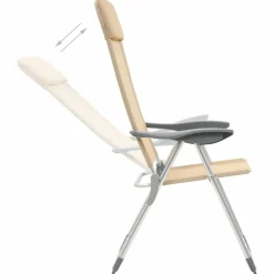Maison Exclusive Tables Et Chaises De Jardin | - Chaises de camping pliables lot de 4 crème aluminium