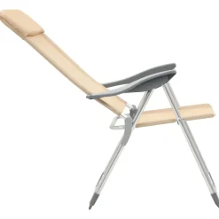 Maison Exclusive Tables Et Chaises De Jardin | - Chaises de camping pliables lot de 4 crème aluminium