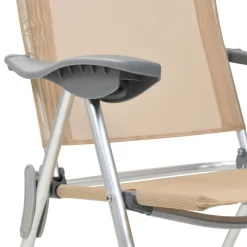 Maison Exclusive Tables Et Chaises De Jardin | - Chaises de camping pliables lot de 4 crème aluminium