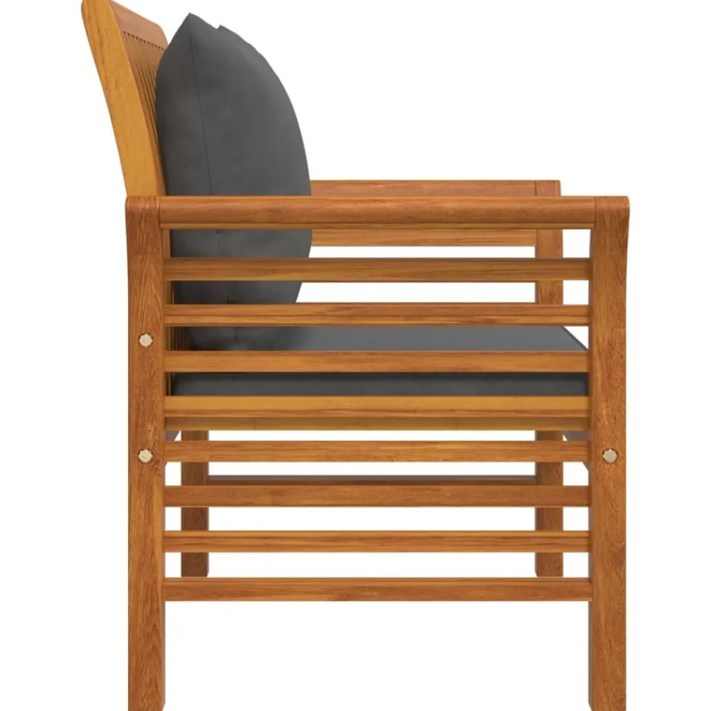 Maison Exclusive - Chaises de canapé coussins gris foncé lot de 2 acacia massif Clearance