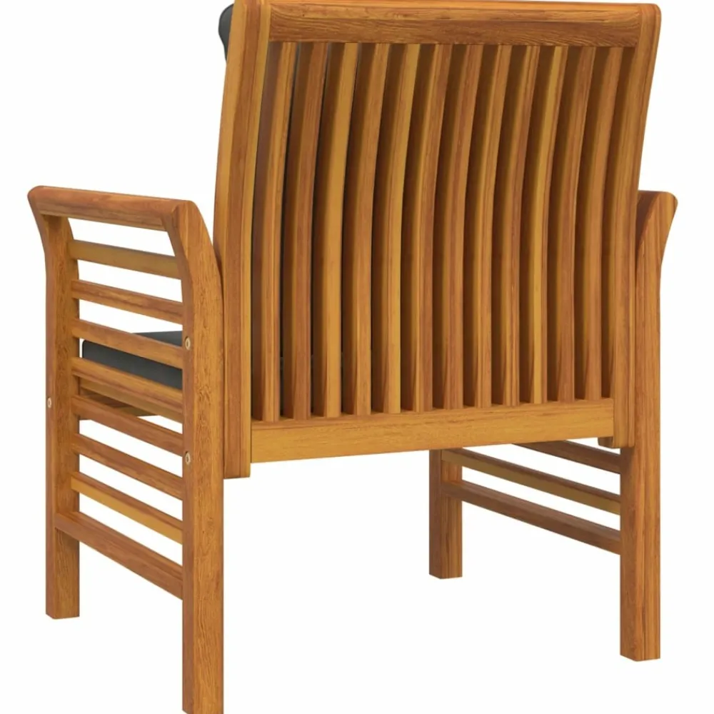 Maison Exclusive - Chaises de canapé coussins gris foncé lot de 2 acacia massif Clearance