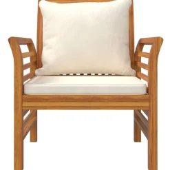 Maison Exclusive Coussins Extérieurs Et Accessoires | - Chaises de canapé et coussins blanc crème lot de 2 bois acacia