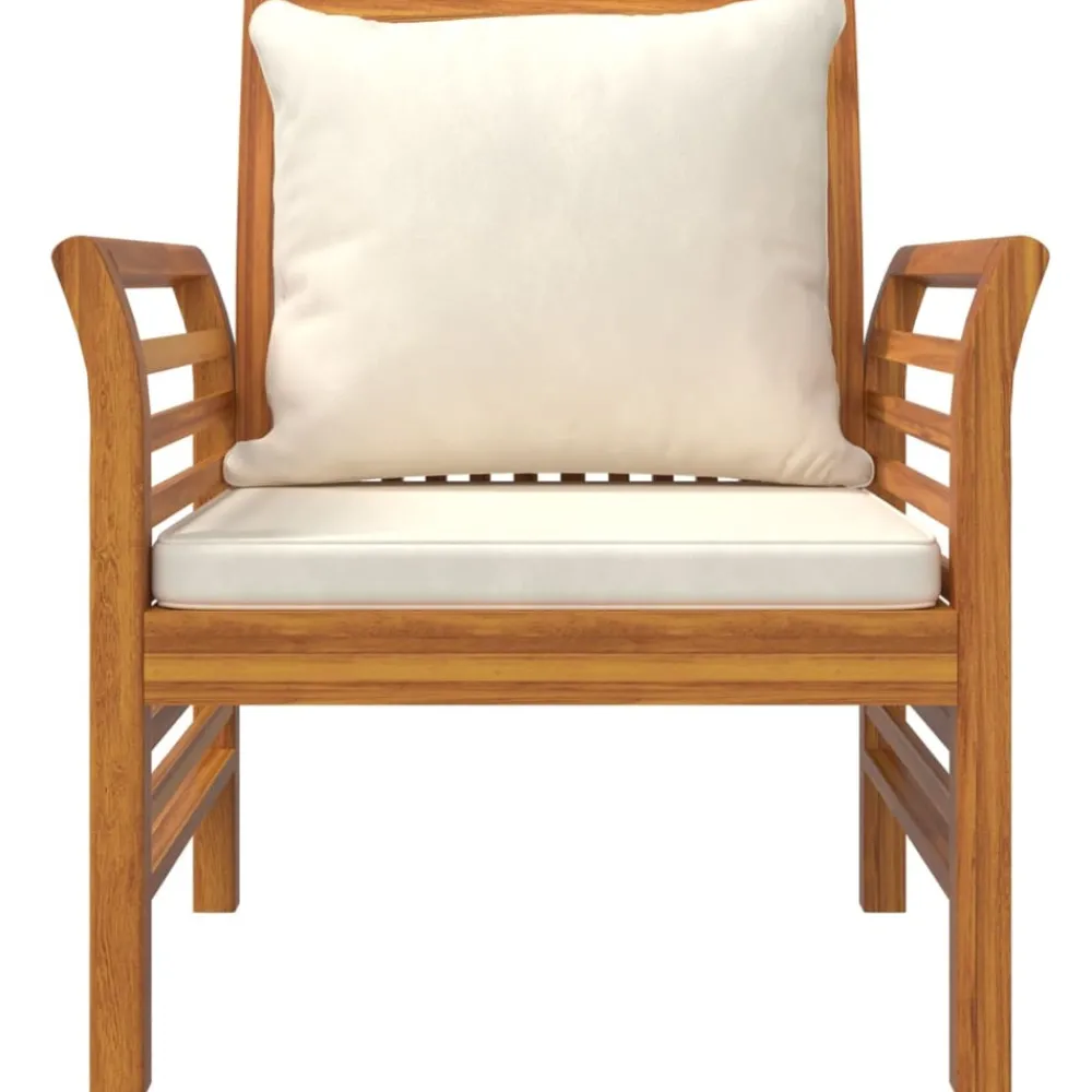 Maison Exclusive Coussins Extérieurs Et Accessoires | - Chaises de canapé et coussins blanc crème lot de 2 bois acacia
